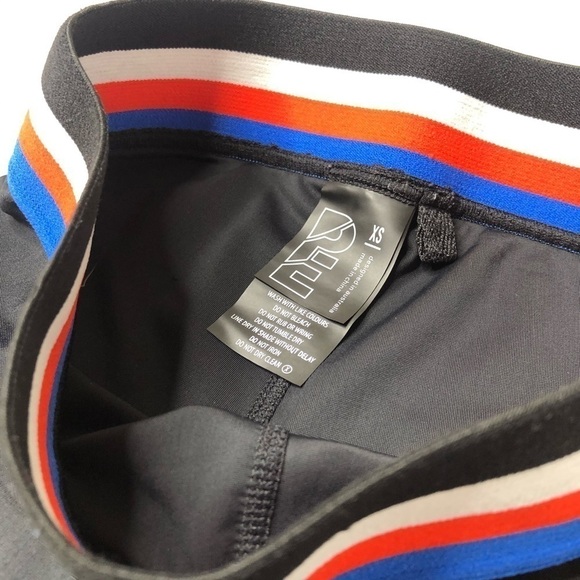 Rare P.E NATION Hell Fire Striped Band Black Stretchy Shiny Active Leggings - Picture 3 of 14